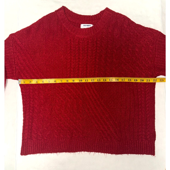Old Navy Womens M Sweater Fisherman Cable Knit Ribbed Mixed Autumn Cool Weather - Picture 4 of 6